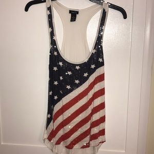 American flag sequin tank